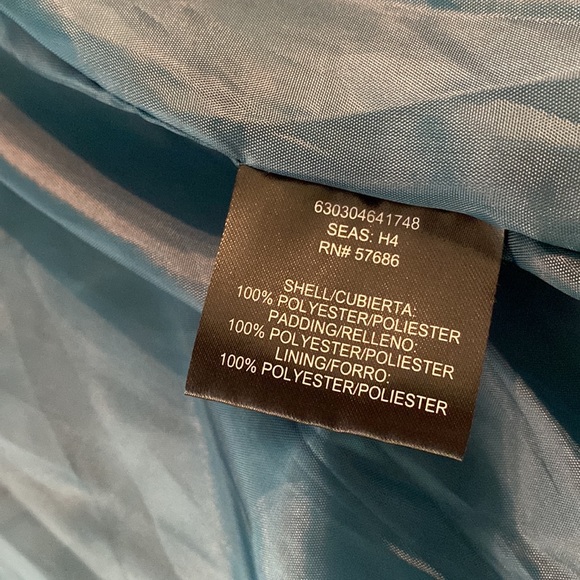 Laura Scott Teal Blue / Green Puffer Vest Zip Up Large - Picture 10 of 16